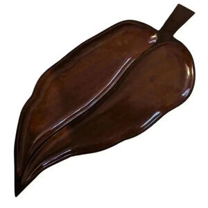 Beautiful Large 18" Wood Leaf Platter. This is a large wooden tray 18.5"  by 8.5